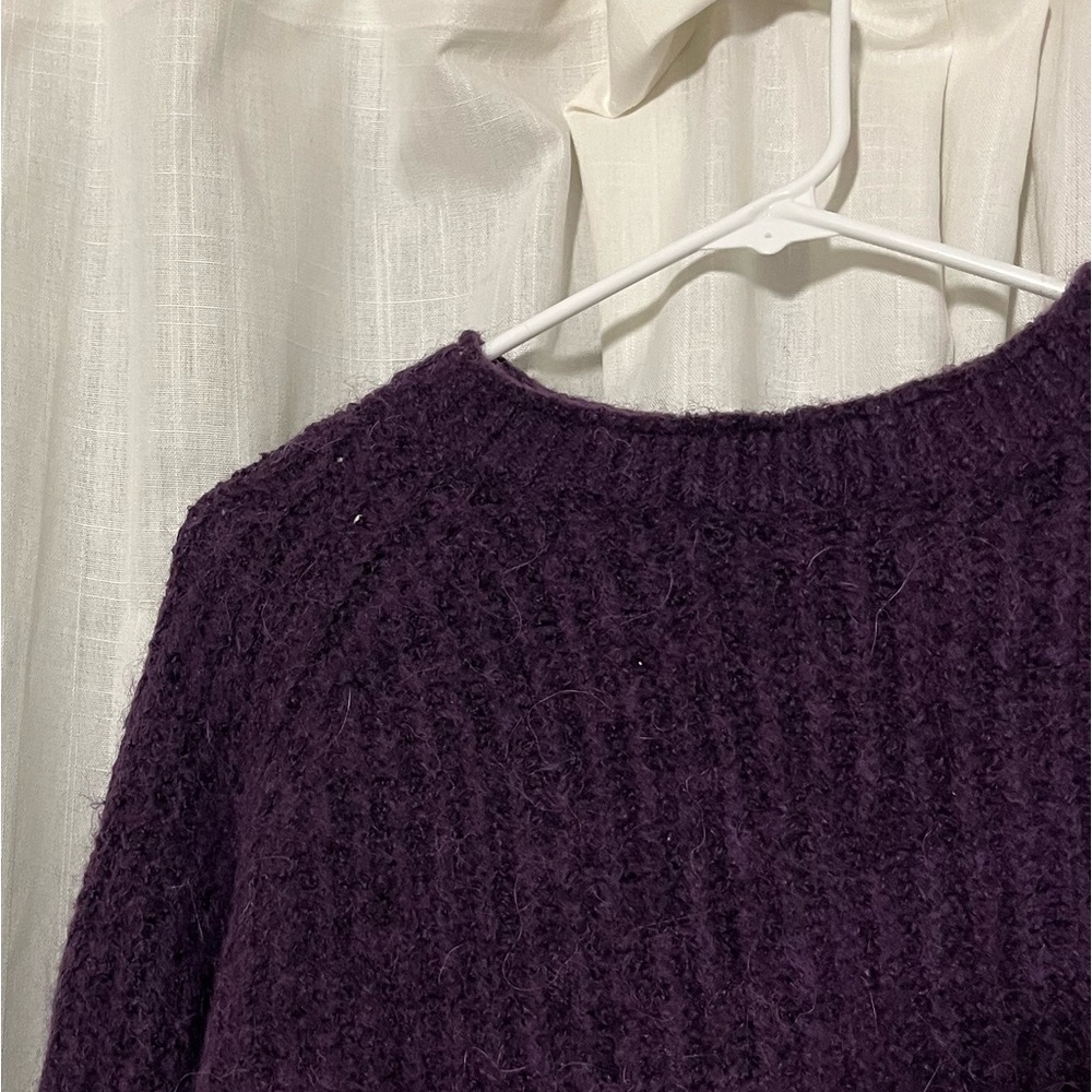 ZARA PURL KNIT SWEATER - PURPLE - M - Picture 12 of 12